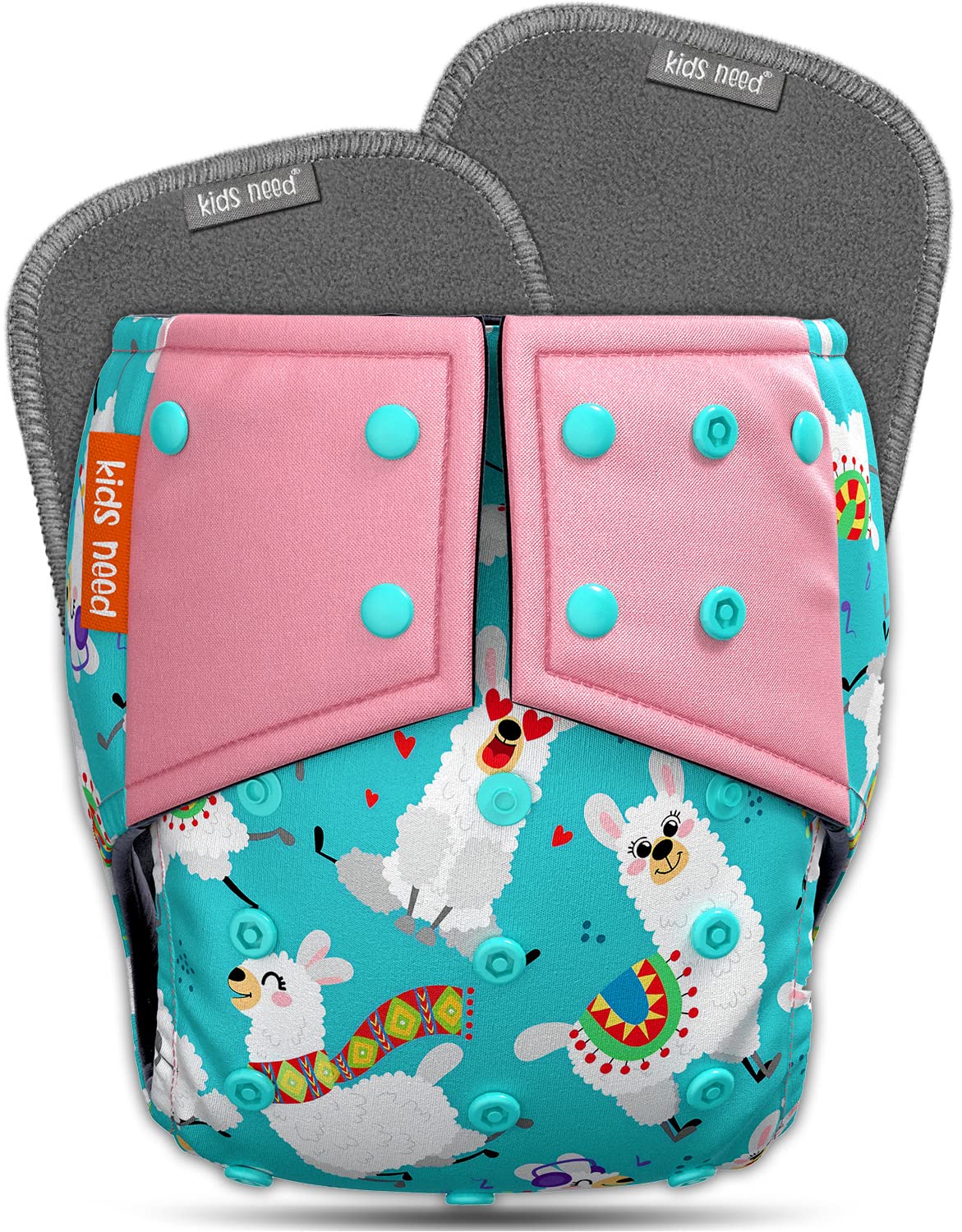 Kids Need Leakage Proof cloth diaper for babies 0 to 3 years High Absorbent 1 Reusable diaper cover 2 Insert pad combo Pack 5-18Kg Adjustable free size Washable Pocket cloth diapers for babies 58