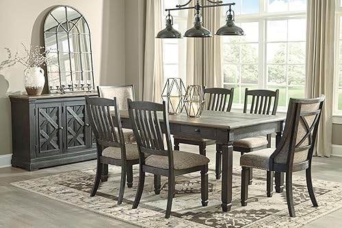 Miniatura 10 de Signature Design by Ashley Tyler Creek Urban Farmhouse Silla de comedor tapizada, 2 unidades, casi negra Negro -,Bitono