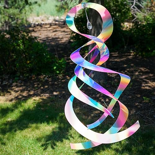 Miniatura 47 de In the Breeze Mylar Spinner Silver Sparkle Sparkle Sprite — 32 pulgadas de largo Sprite plateado brillante