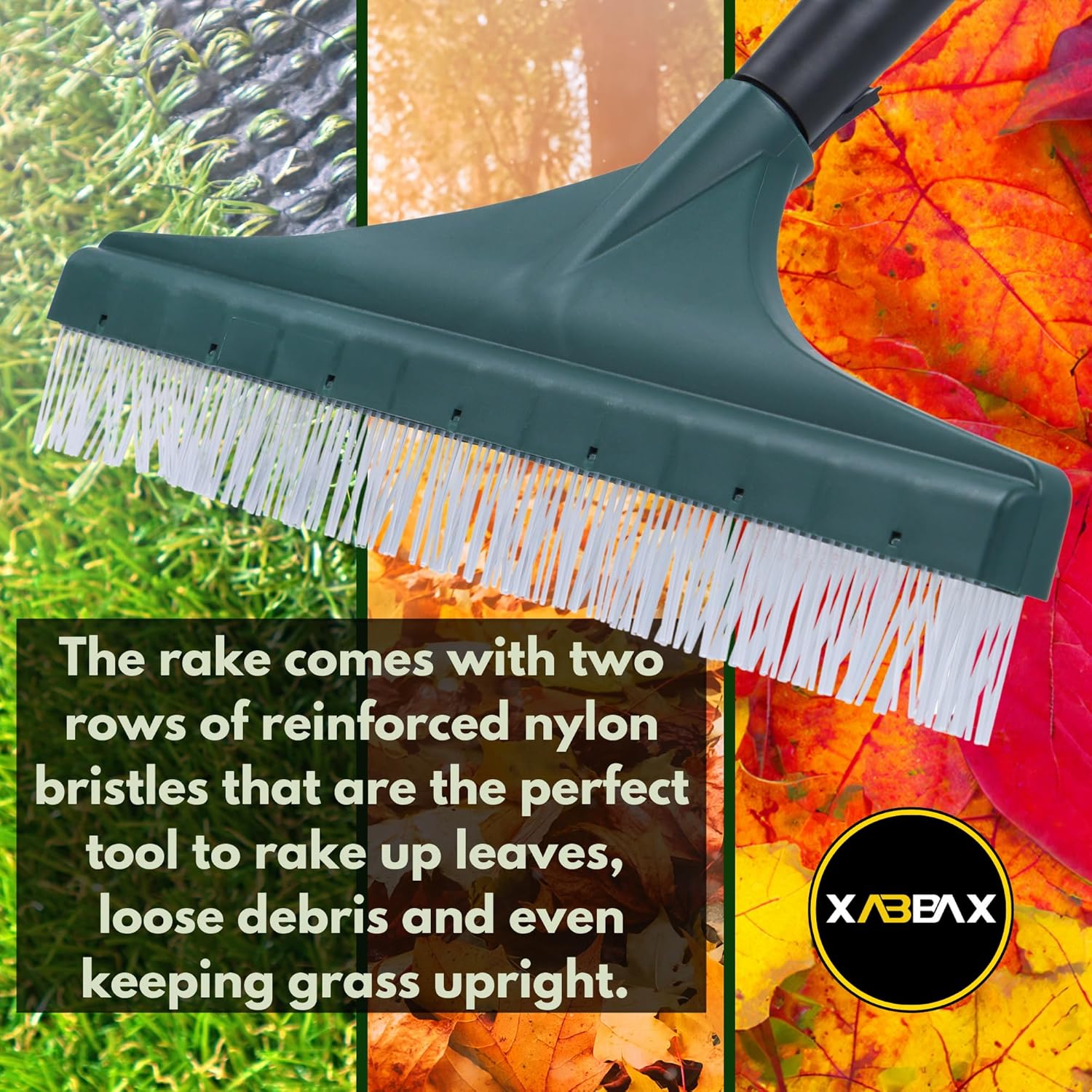 XABAX Artificial Turf Rake | Extra Length - Heavy Duty | Astro Turf Bristle Brush - Ideal for Astro Grass Leaves | Abrasion & Rust Resistant