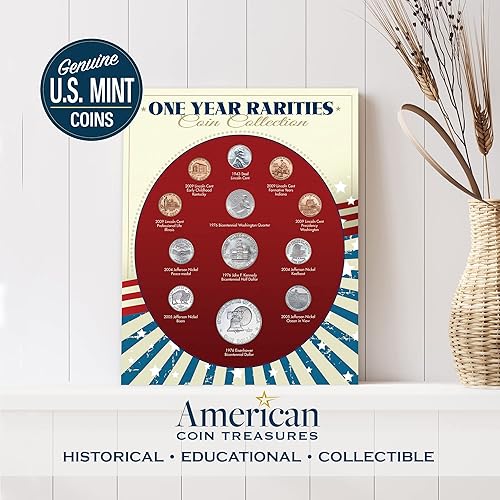 Miniatura 4 de One Year Rarities - Colección de monedas auténticas de Estados Unidos, colección americana, certificado de autenticidad, tesoros de monedas