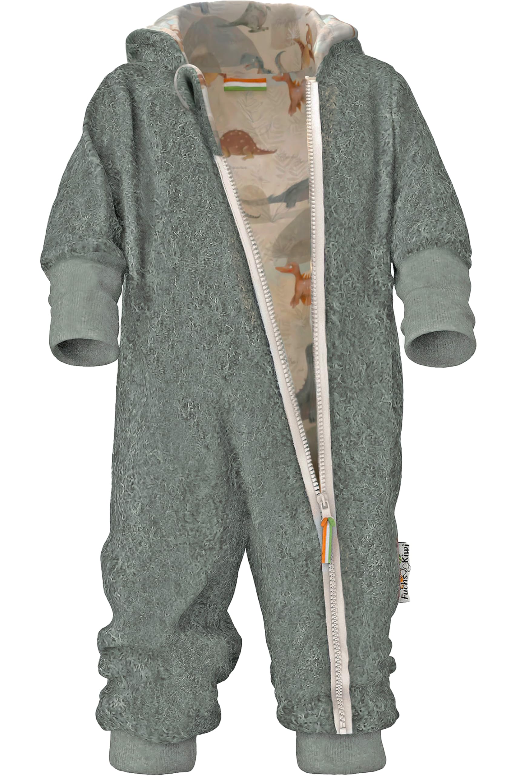 Fuchs & Kiwi Walkoverall Baby Jungen – Natur Schurwolle & Jersey Futter – Öko-Tex, Hautfreundlich – Handmade in Berlin – Wollwalk Overall Baby & Kleinkind – Winter & Herbst