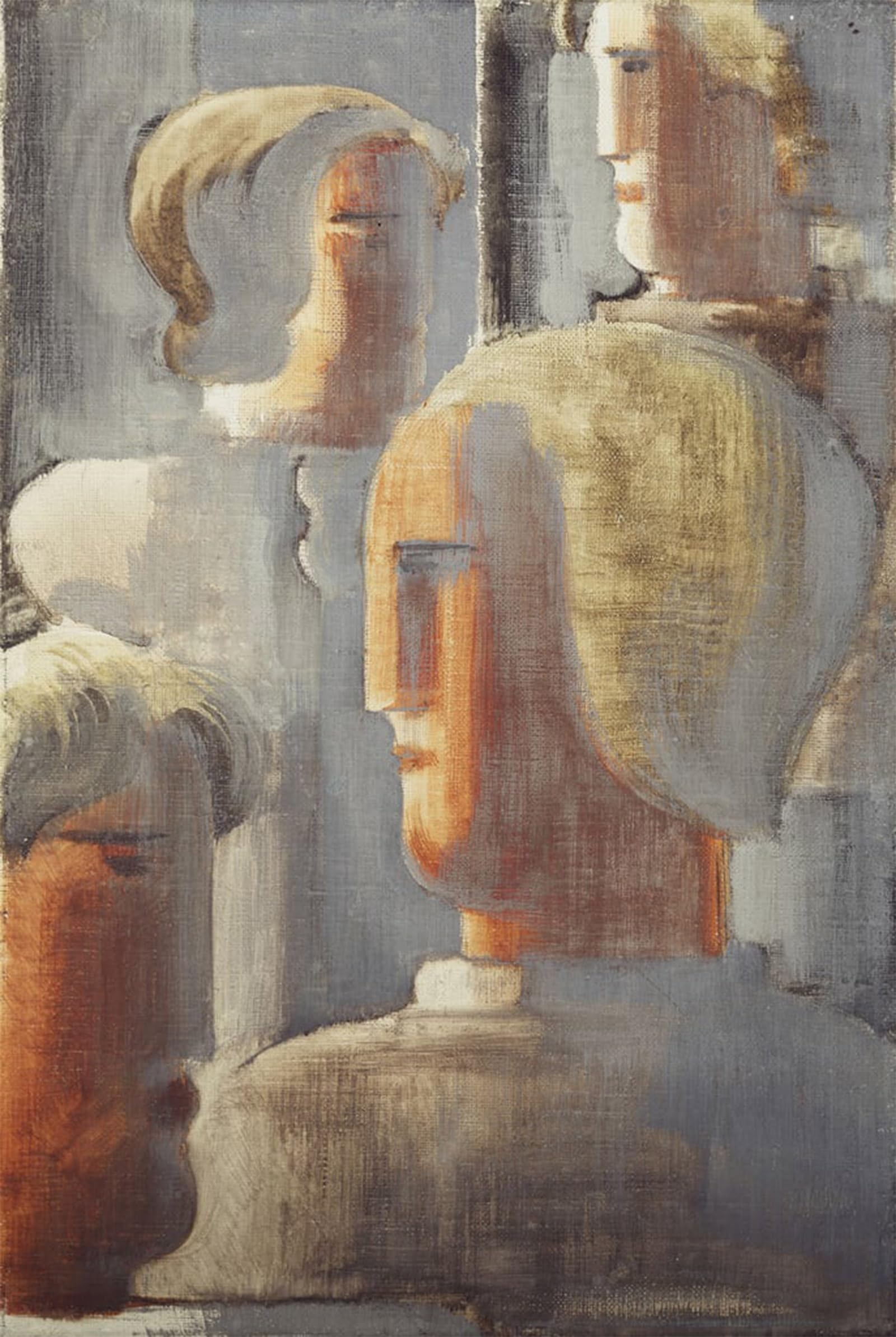 Cuadro Oskar Schlemmer Cabezas Grises para Decorar Paredes del Dormitorio 5