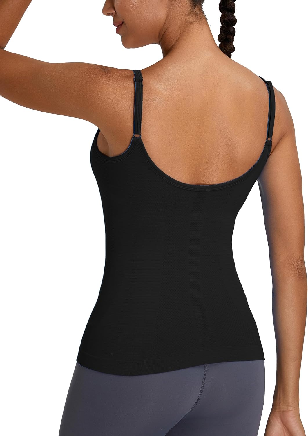 MathCat Camisole Workout Tank Tops for Women with Built in Bra Adjustable Straps Yoga Athletic Tops U-Back - Image 2