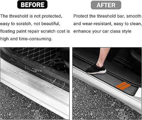 Miniatura 5 de YOSRTER 5 calcomanías decorativas para umbral de puerta, para Dodge Charger Challenger Durango Journey, ajuste universal para todos los autos Dodge