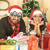 Vista 5 de HOWAF Gafas de Papel de Navidad, 30 Piezas Gafas de Fiesta de Navidad, Marco de Gafas de Navidad Accesorios de Gafas de Disfraz, Anteojos de Navidad
