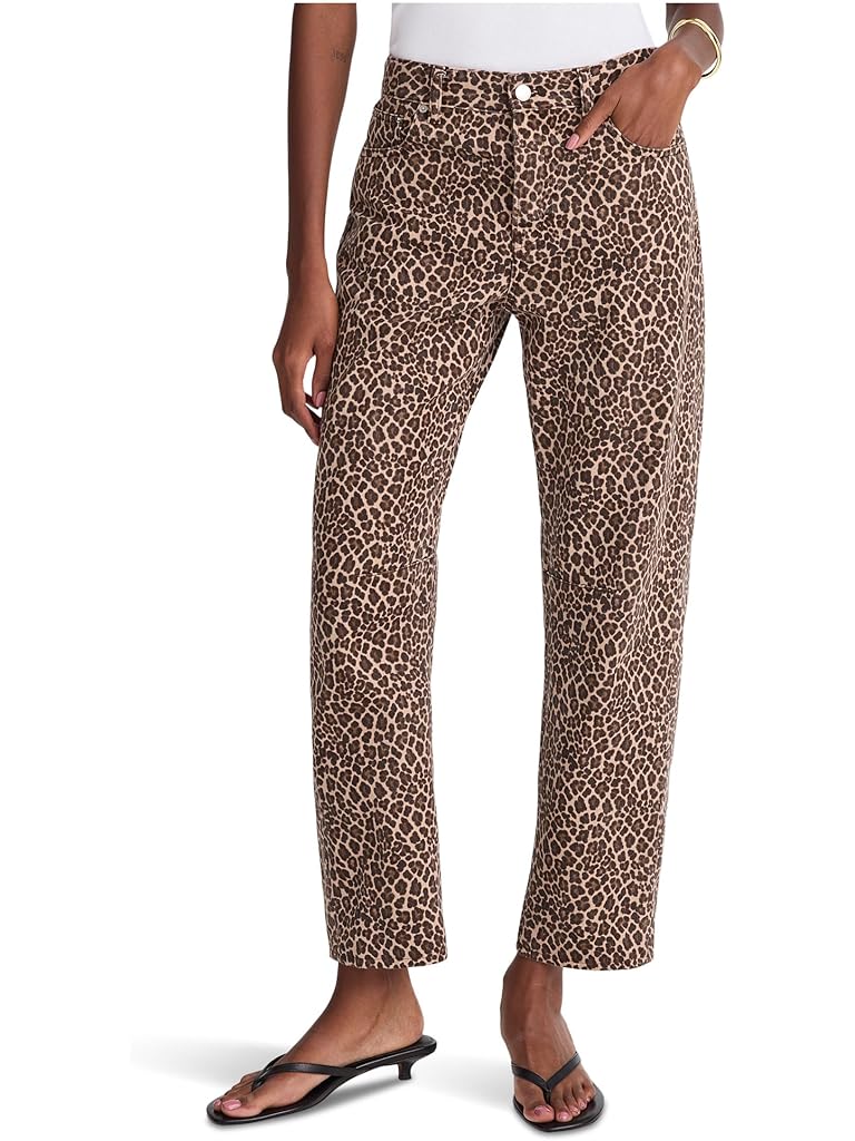 Brown Madewell Darted Barrel-Leg Jean in Dark Mocha