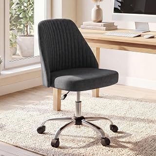DUMOS Comfy Office Desk Chair, Armless Computer Vanity Chair