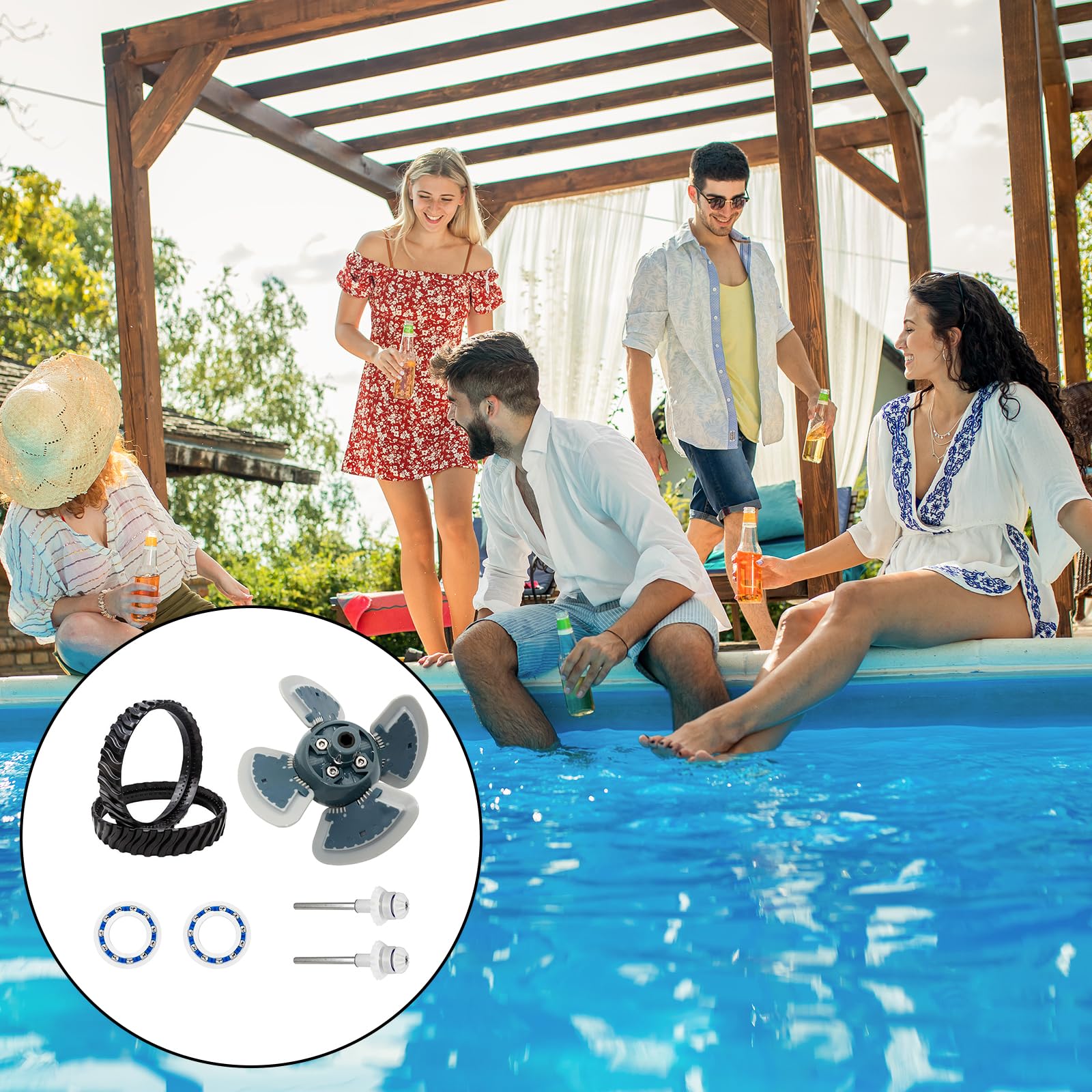 Pieza de Repuesto para Limpiador de Piscina MX6/MX8, Afinación Eje Transmisión Limpiador Piscinas Piezas Repuesto Limpiador Piscinas Montaje del Motor R0796200 Accesorios para Piscinas
