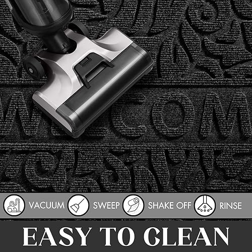 Vista 92 de Yimobra Tapete de bienvenida grande de 47 x 32 pulgadas, impermeable, antideslizante, para puertas delanteras, entradas exteriores, tapete de Beige