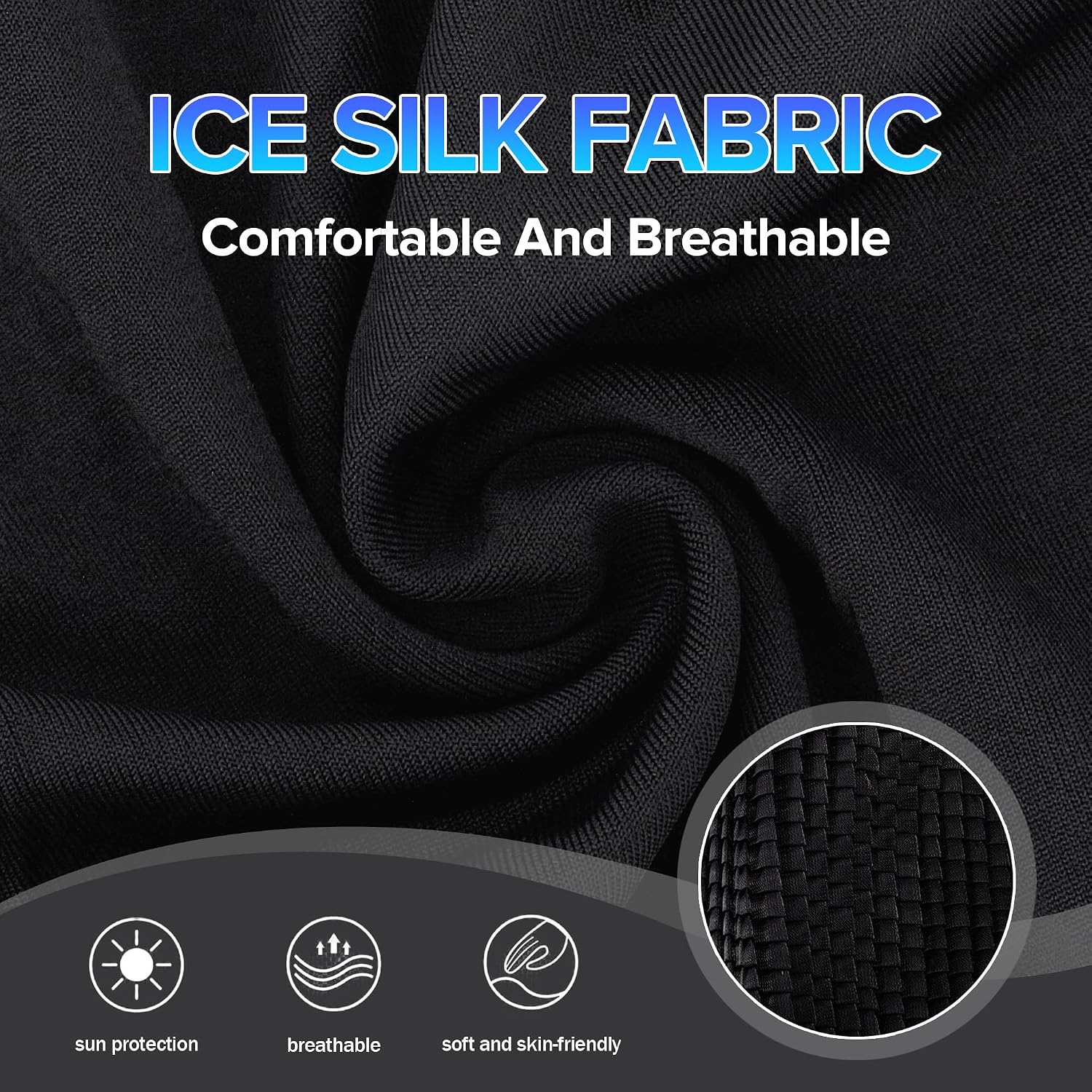 Ice Silk Balaclava Hat with Glasses Holes Cooling Shiesty Mask image 3