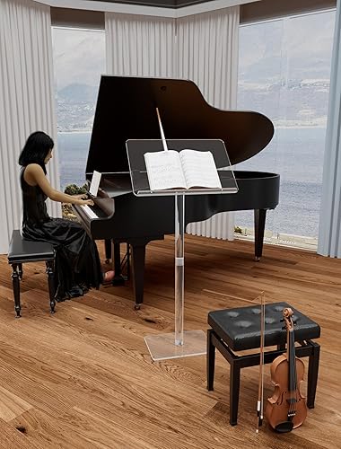 Miniatura 6 de Soporte de podio acrílico, púlpitos de 23.6 x 15.7 pulgadas para iglesias, ángulo ajustable, atriles y podios modernos grandes para aula, bodas,