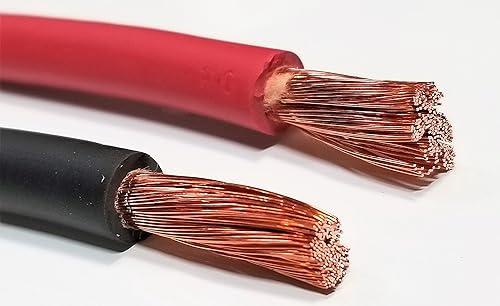 Cable CACC calibre 6 6 AWG, cable flexible de cobre puro, cable flexible - automóvil, inversor, RV, camiones (10 pies negro + 10 pies rojo)