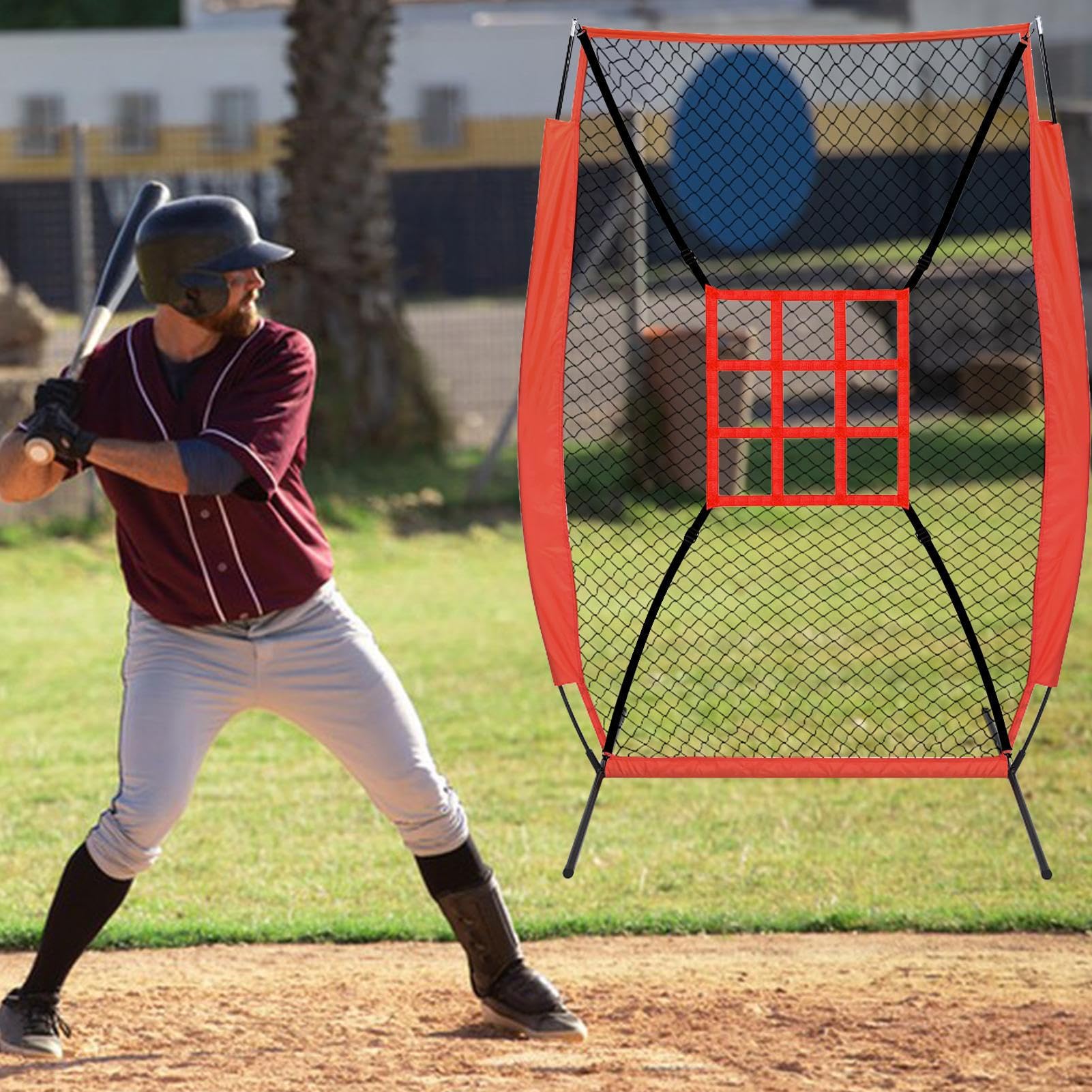 Strike Zone Target, Pitching Target Strike Zone – Rete regolabile Strike Zone per esercitazioni da baseball per colpire, colpire catturare, cintura di fissaggio