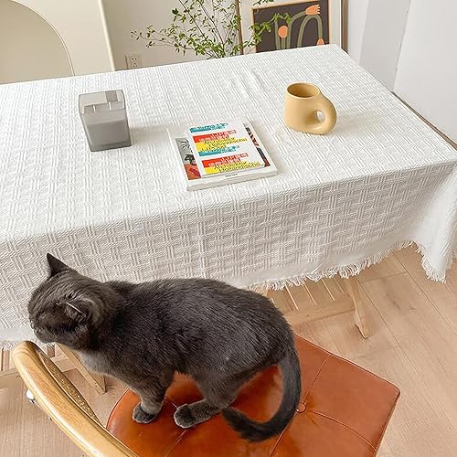 Miniatura 3 de NM&DMY Mantel de mesa con borla de alta calidad, mantel de encaje francés, protector de mesa de café, decoración de mesa, mesa rectangular de