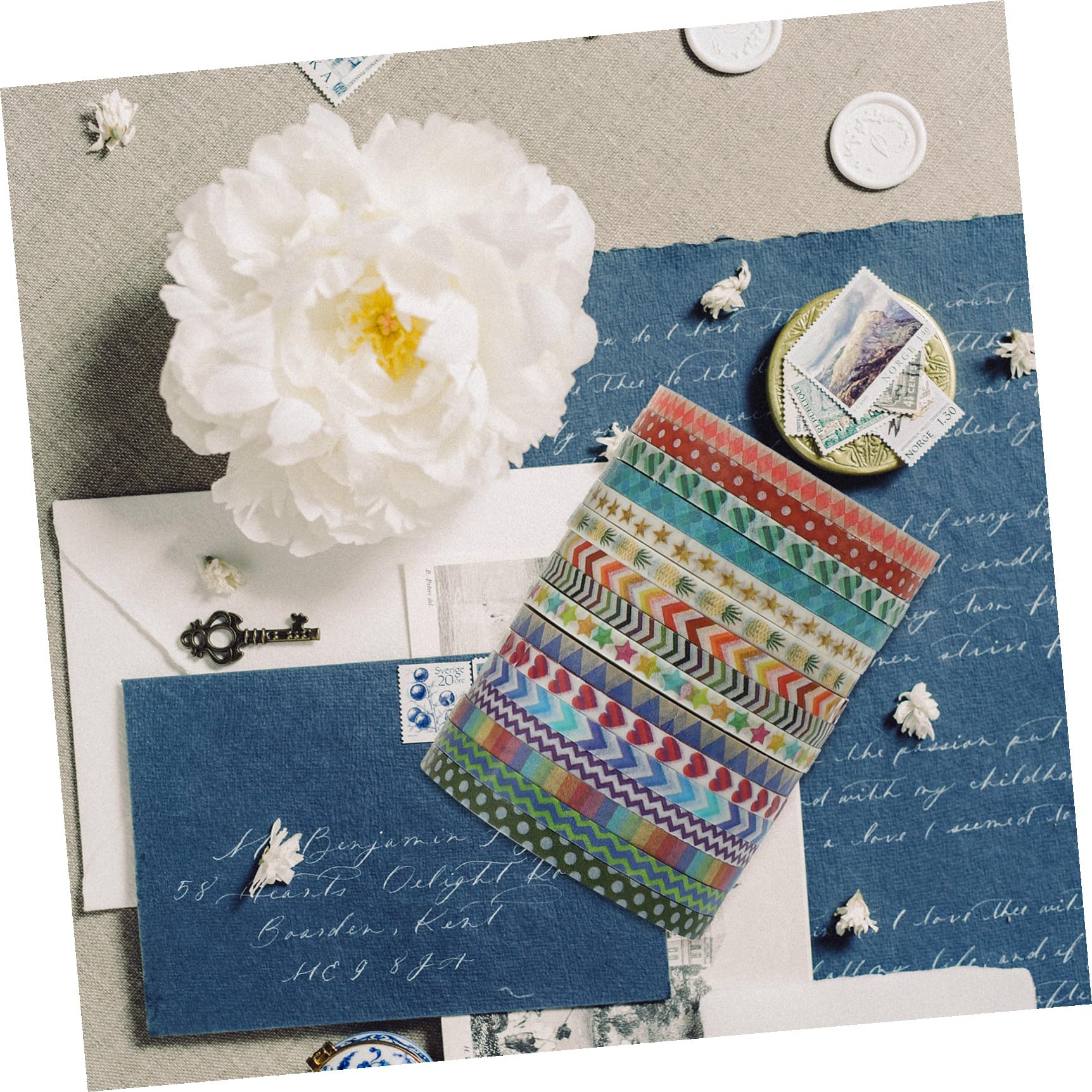 Gadpiparty 5 Series Cintas Decorativas Washi Adhesivas Manualidades Diy Cintas Multifuncionales Scrapbooking Y Decoración 48 Rollos*5
