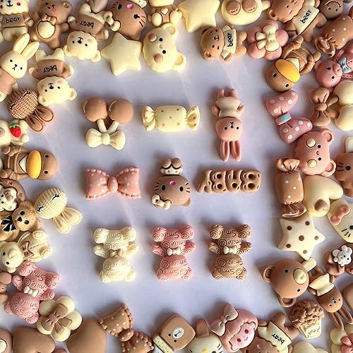 Miniatura 6 de JINDUODUO 120 dijes de slime aleatorios a granel, kit de fabricación de resina, suministros de resina con parte trasera plana, suministros para