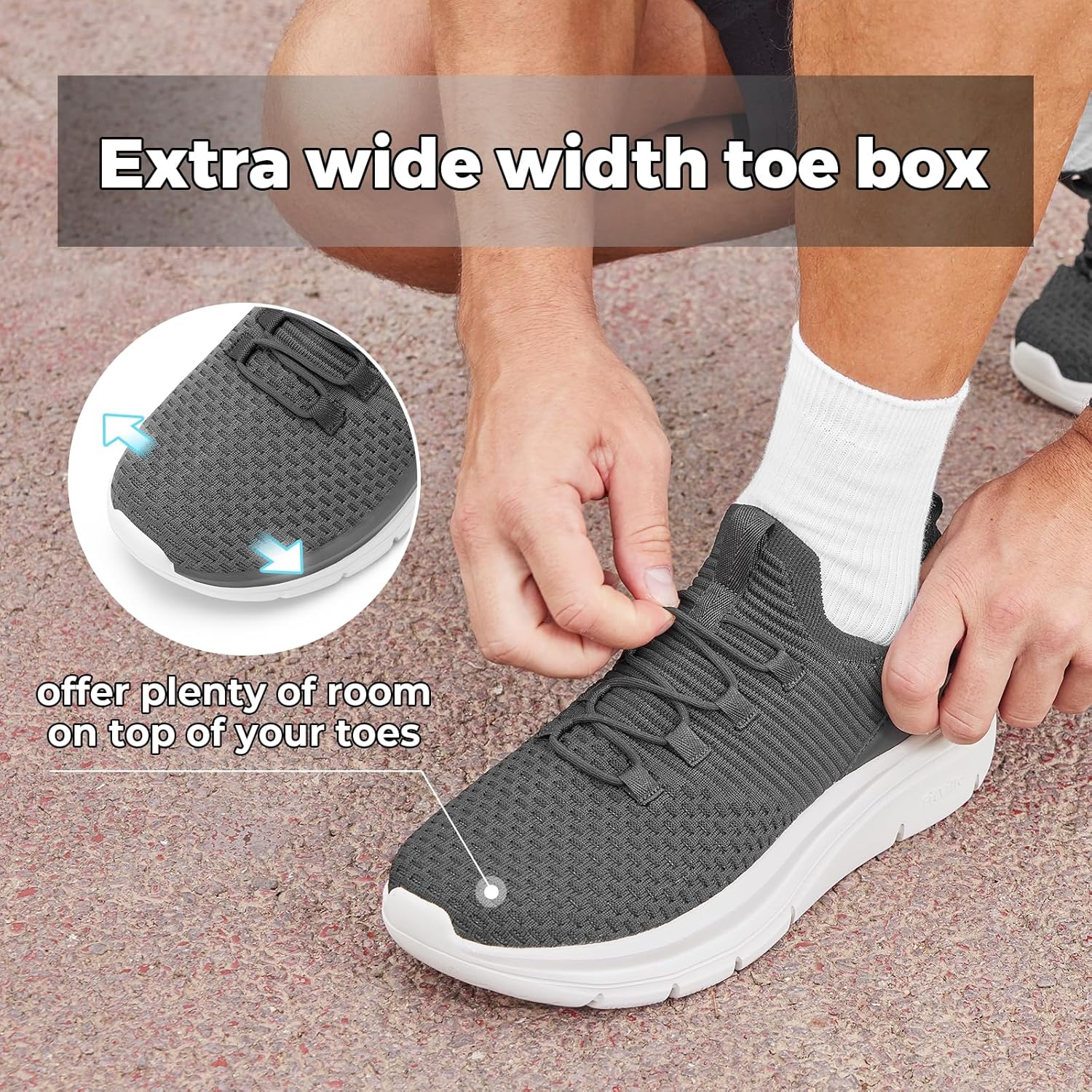 FitVille Extra Wide Slip on Shoes for Men, Lightweight and Breathable Mens Wide Slip on Shoes Max Cushioning - Image 5