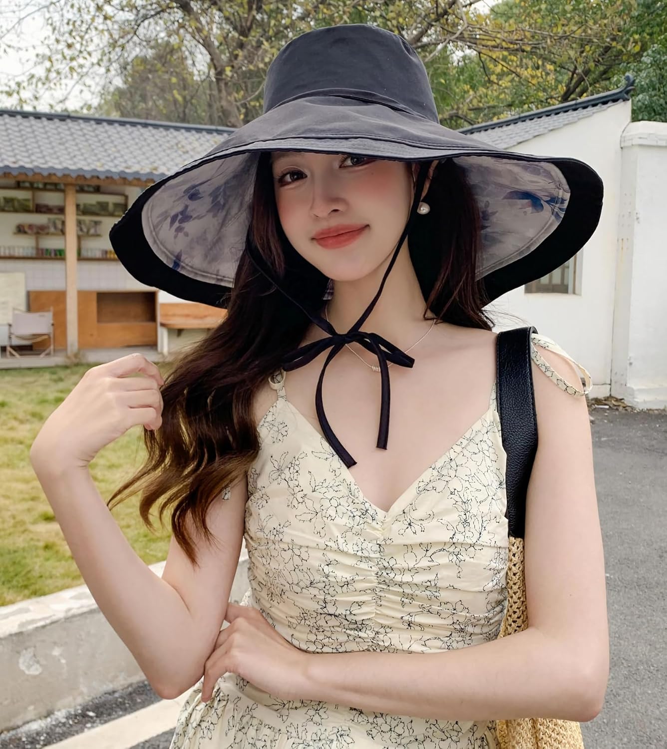 Wide Brim Women Summer Sun Floppy Hat Beach Bucket Fishing Hats Reversible Packable UV Protection, Metal Wired Edge - Image 5