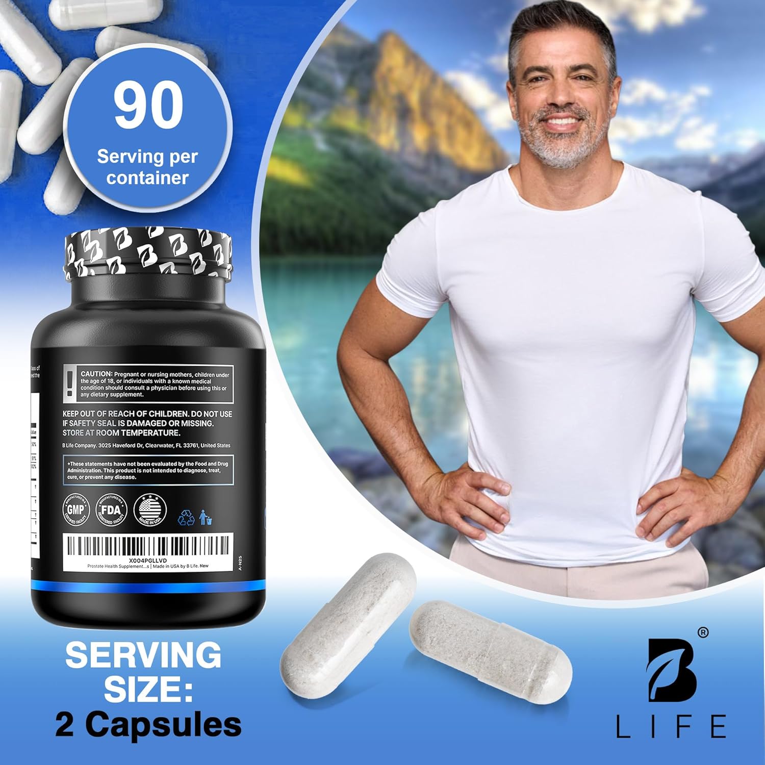 Prostate Supplement for Men 180 Caps with Saw Palmetto, Pumpkin Seeds Extract, Stinging Nettle. B Life Prostate Complex (Prostate Platinum)
