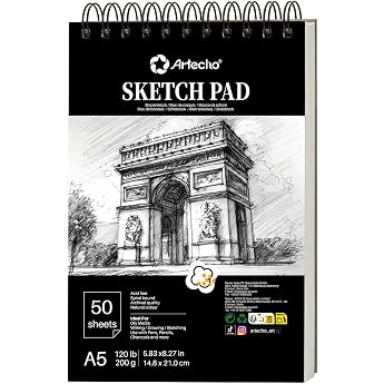 Artecho Sketchbook A5 50 Sheets 200 g/m  Drawing Pad & Sketchbook