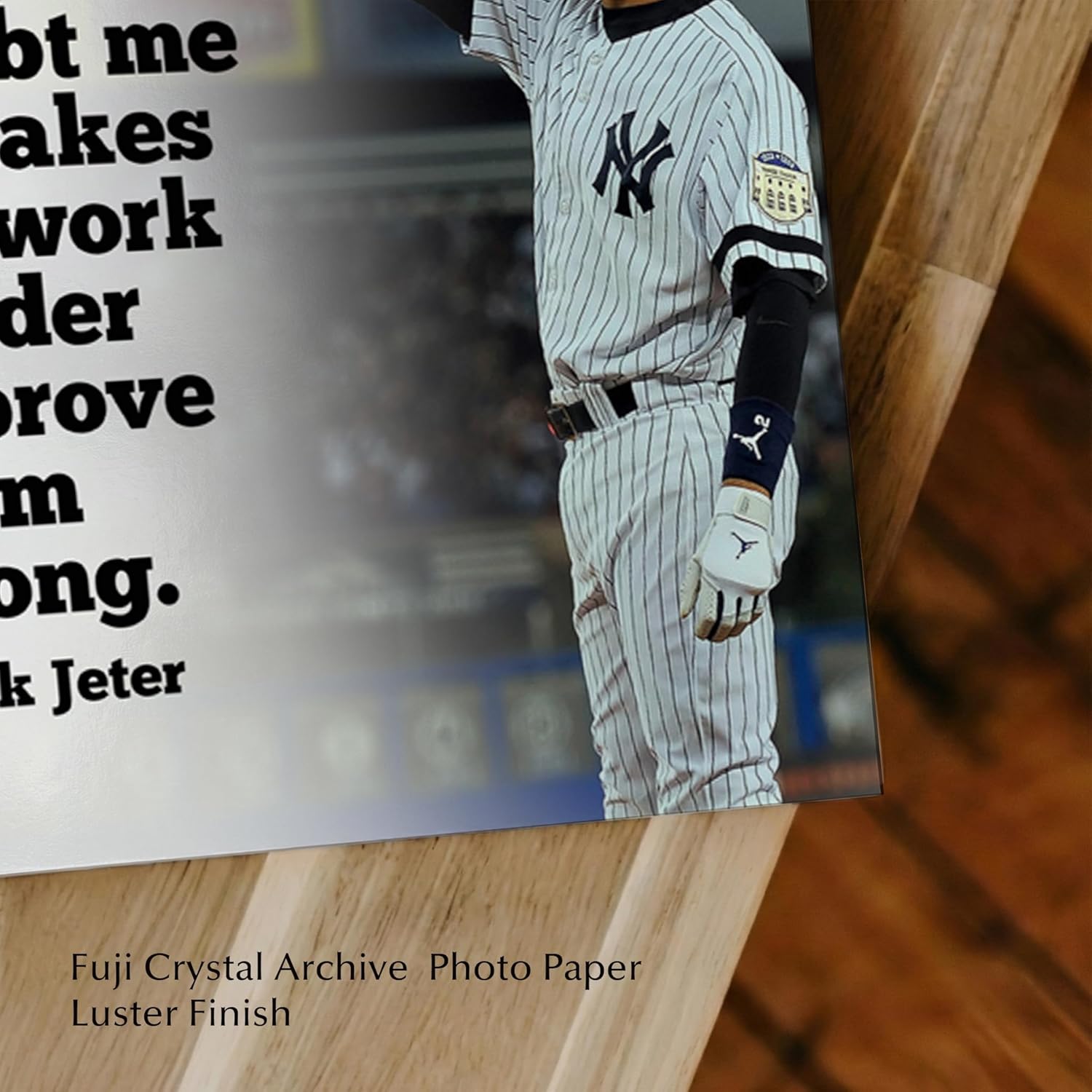 Derek Jeter Inspirational Quotes Wall Art Print - I Love it When People Doubt Me Motivational Typographic Decor for Living Room, Office and Baseball Decor (Black Framed, 8 x 10 inches)