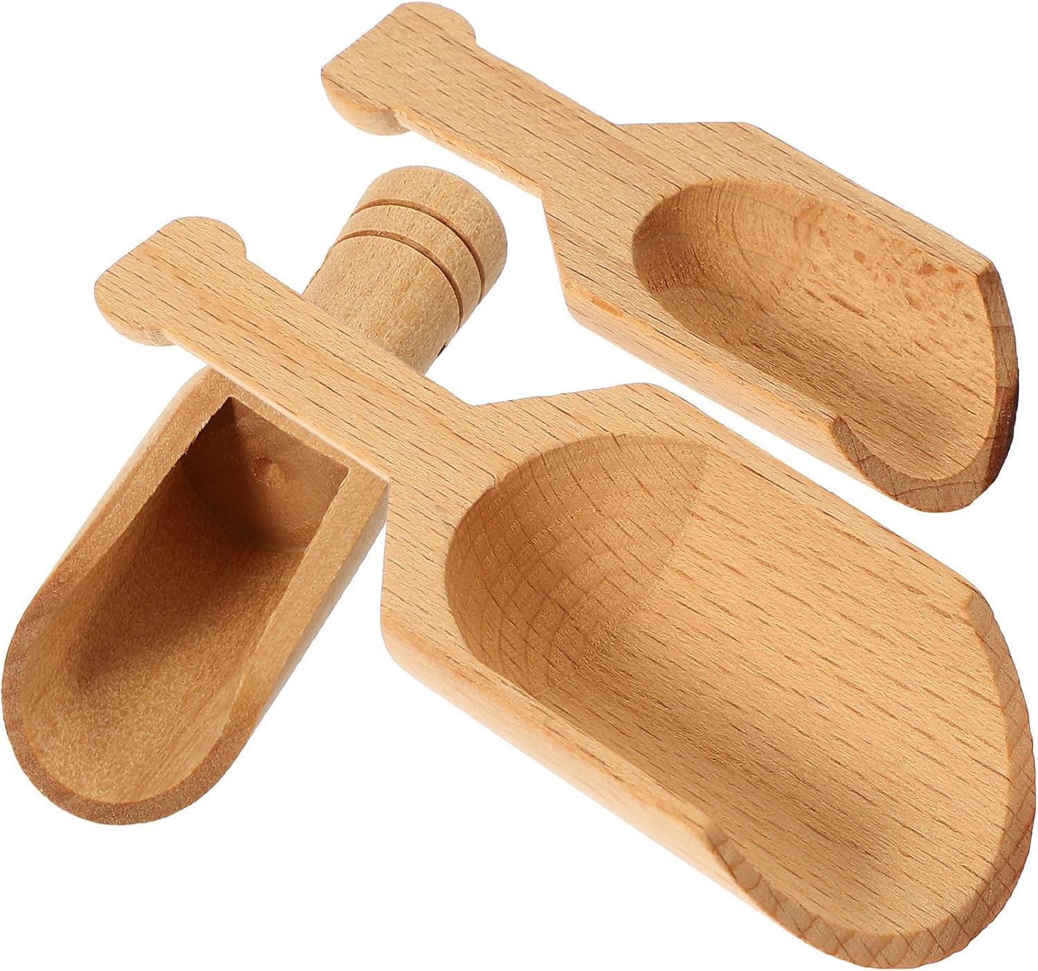 3pcs Beech Wood Tea Scoops with Smooth Edges for Household Use