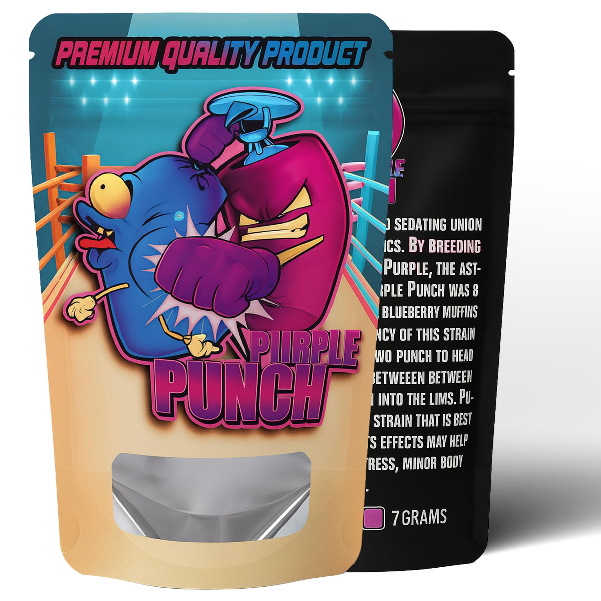 Purple punch - Mylar bags - Resealable foil pouches for food, spices, samples, crafts. 100pcs