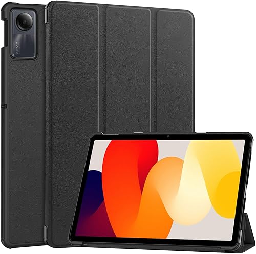 Funda para Xiaomi Redmi Pad SE, carcasa dura de alta calidad, ligera, calidad PU, antidedos, resistente a los arañazos, color negro para Xiaomi