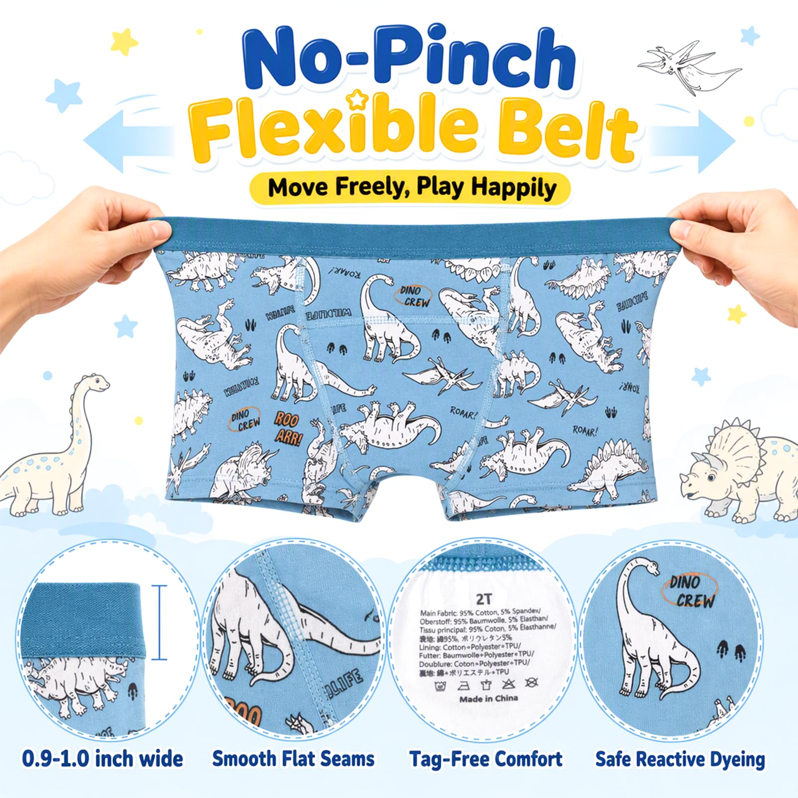 MOEMOE BABY Töpfchentrainingsunterwäsche, 10er-Pack, Baumwolle, Boxershorts