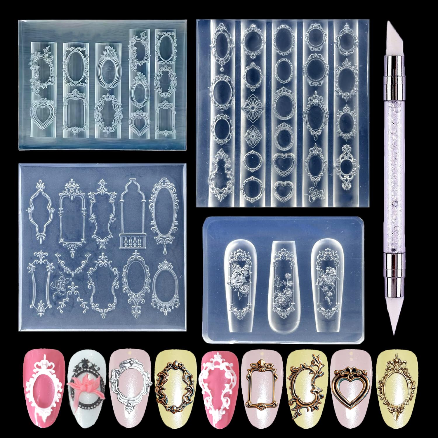 Photo 1 of LIFOOST 3D Frame Nail Art Molds Kit
