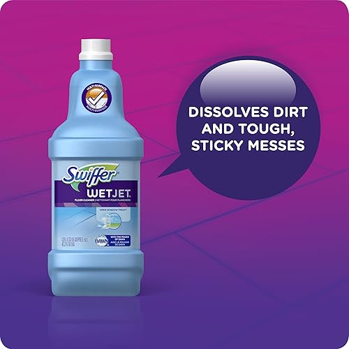 Miniatura 5 de Swiffer WetJet Recarga de solución de limpiador de pisos multiusos aroma Open Window Fresh, 42.2 onzas líquidas (1.25 litros)