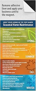 Business Card Peel and Stick Magnet with Household Reference Card, Mails for 1oz, Box of 100,Self Marketing Supply (Household Maintenance Tips)
