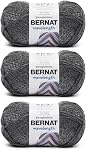 Bernat Wavelength Snowflake Obsidian Yarn - 3 Pack of 5oz/140g - Acrylic - #5 Bulky - 223 Yards - Knitting & Crochet