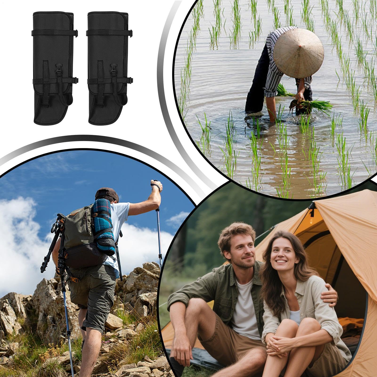 Generisch Protection serpent pour les jambes - 2 pièces pour l'extérieur - Guêtres serpent pour la randonnée, la pêche, l'escalade, le camping, le travail, le jardin, la cour