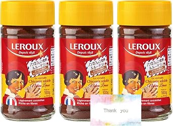 Set of 3 Instant Chicori, 3.5 oz 100 g, Includes Original Message Card