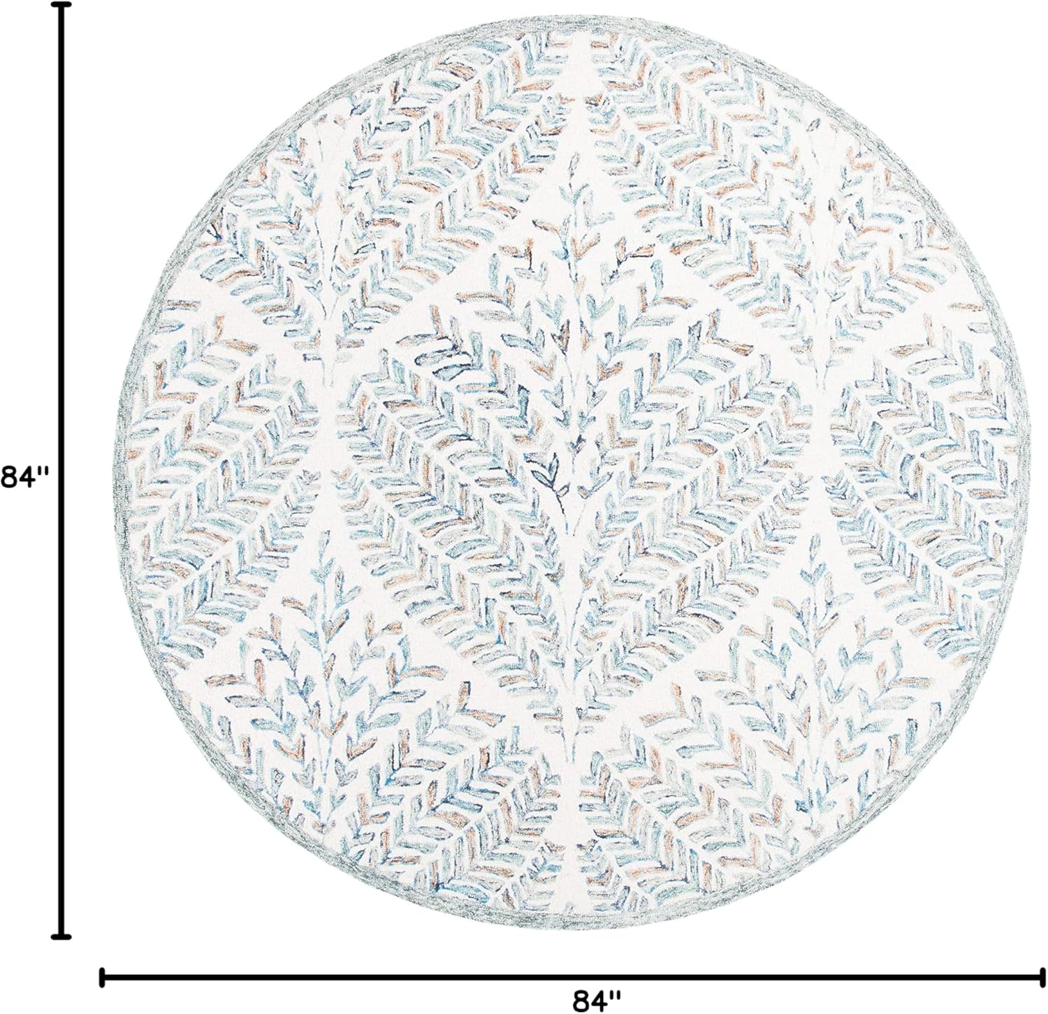 SAFAVIEH Capri Collection 7' Round Ivory/Blue CPR208A Handmade Premium Wool Area Rug