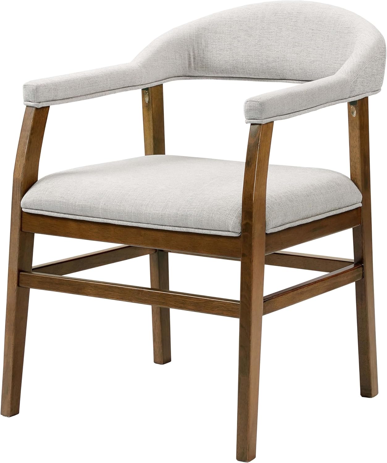 Acme Darcy – Silla auxiliar tapizada en color gris y nogal oscuro (juego de 2)