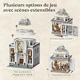 PAN TASY Blocs de construction de musée de dinosaures éclairés, architecture baroque, modèle de couloir double extensible, jeu de construction modulaire, 11 lumières, compatible avec Street View, jeu - 5