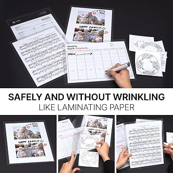 Clear Plastic File Folders for Document, Presentation, Project, or Portfolio Filing, Large Thick Heavy-Duty PET Sleeves for U.S. Letter Size Papers, 5-Pack