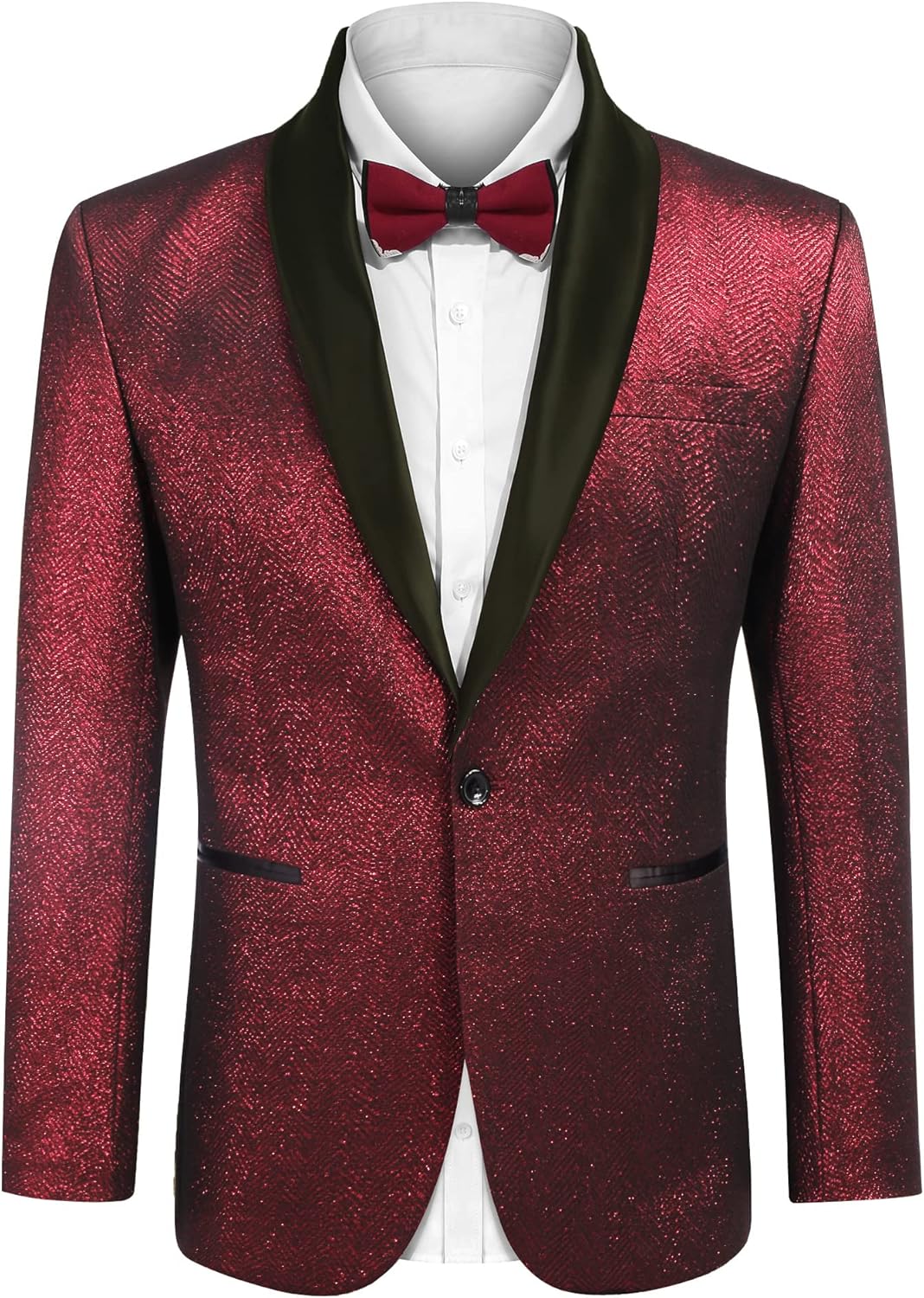 COOFANDY Men's Tuxedo Jacket Slim Fit Shawl Lapel Blazer One Button Suit Jackets for Party Prom Wedding Dinner