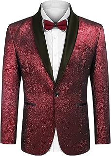 Men's Tuxedo Jacket Slim Fit Shawl Lapel Blazer One Button Suit Jackets for Party Prom Wedding Dinner