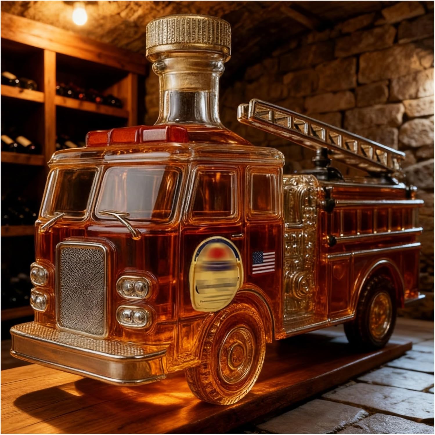 Whiskey Bottle Fire Truck Shape,Car-Shaped Whiskey Decanter Bottle,3D Creative Car Theme,Bar Home Decor,Christmas and Valentine's Day gifts for men(Style A)