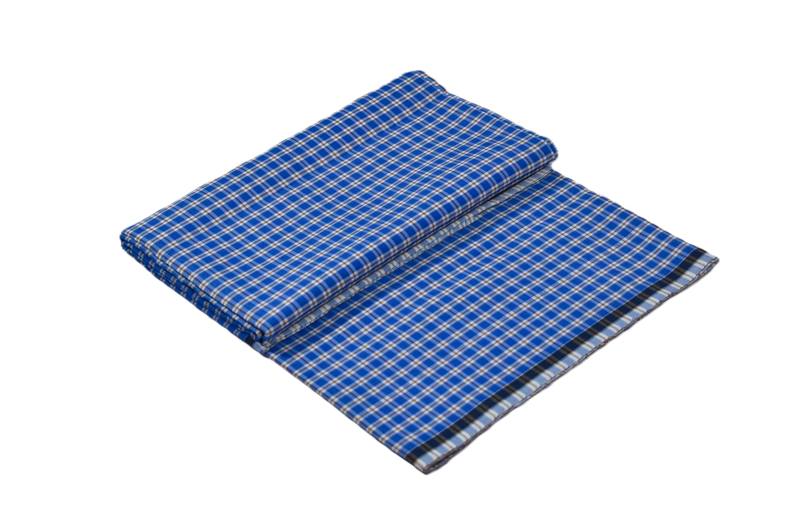 Shree Shyam handloomTraditional Comfort Checkered Pure Cotton Lungi Free Size Smooth Daily Wear Men Dhoti-image-33