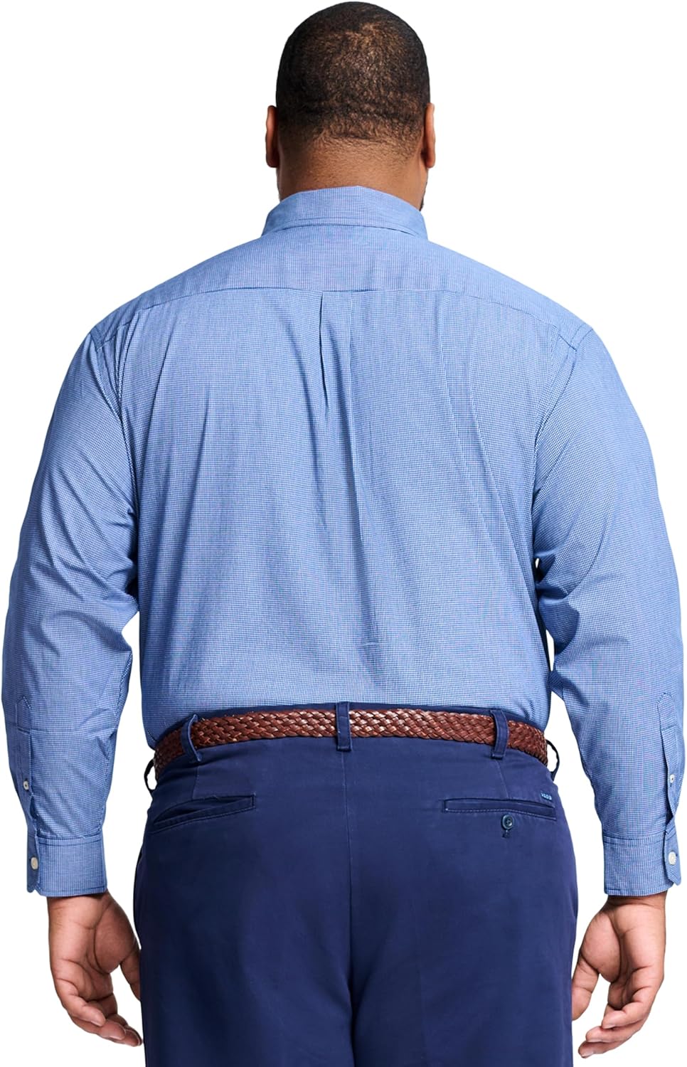 Izod Men's Big and Tall Performance Comfort Long Sleeve Plaid Button Down