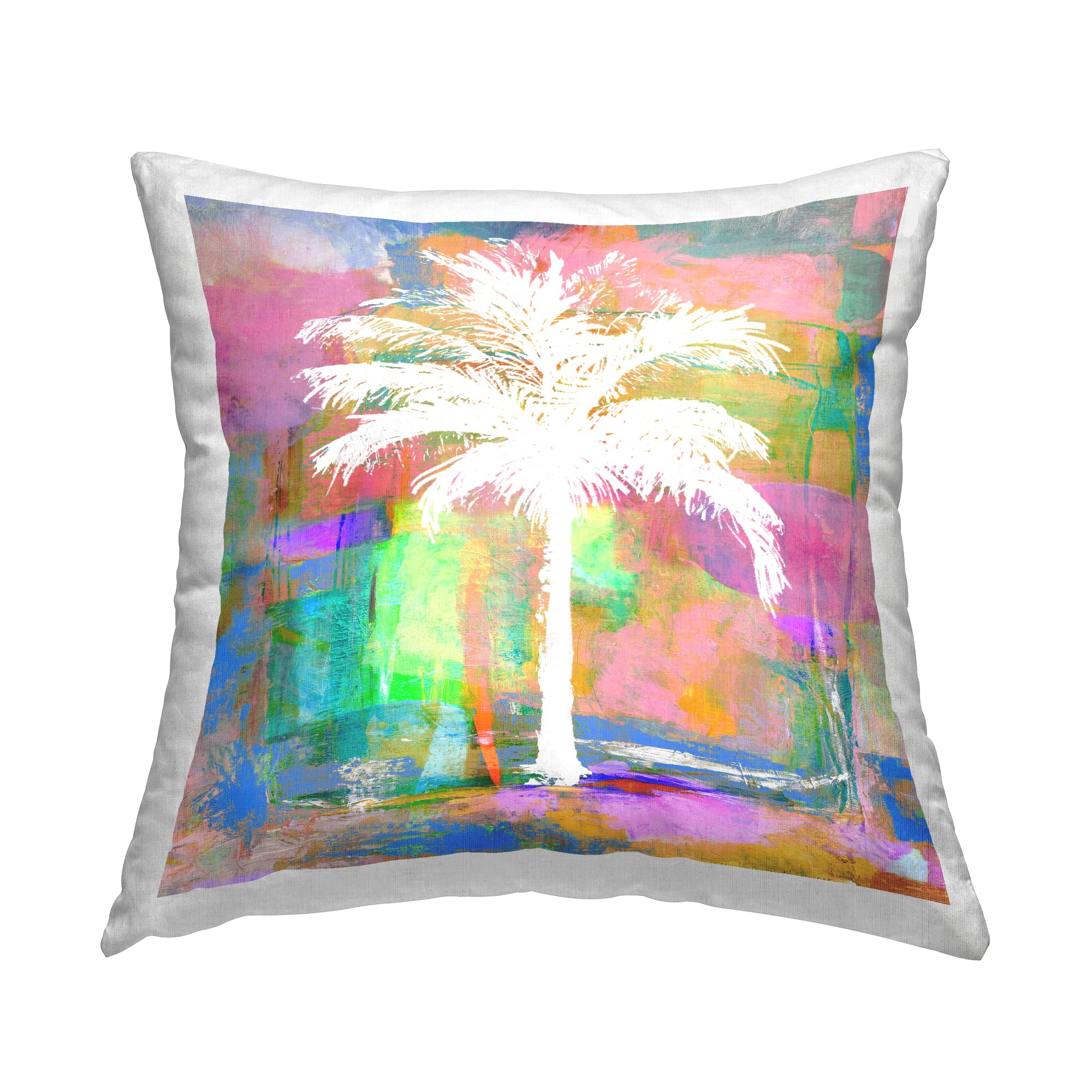 Stupell Industries Bold Tropical Palm Tree Silhouette Design by Kristen Drew Throw Pillow, 18 x 18, Multi-Color