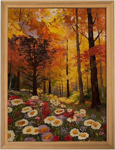 Framed Botanical Wall Art Vintage Forest Canvas Painting Decor 16x24in