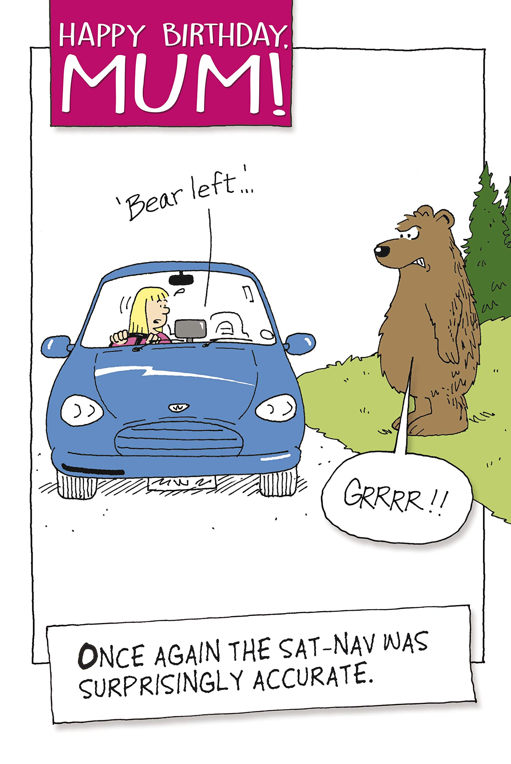 Bear Left, Mum, Greetings Card, 159x235mm
