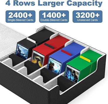 500 White Sleeves and 4 Rows Card Case Grey