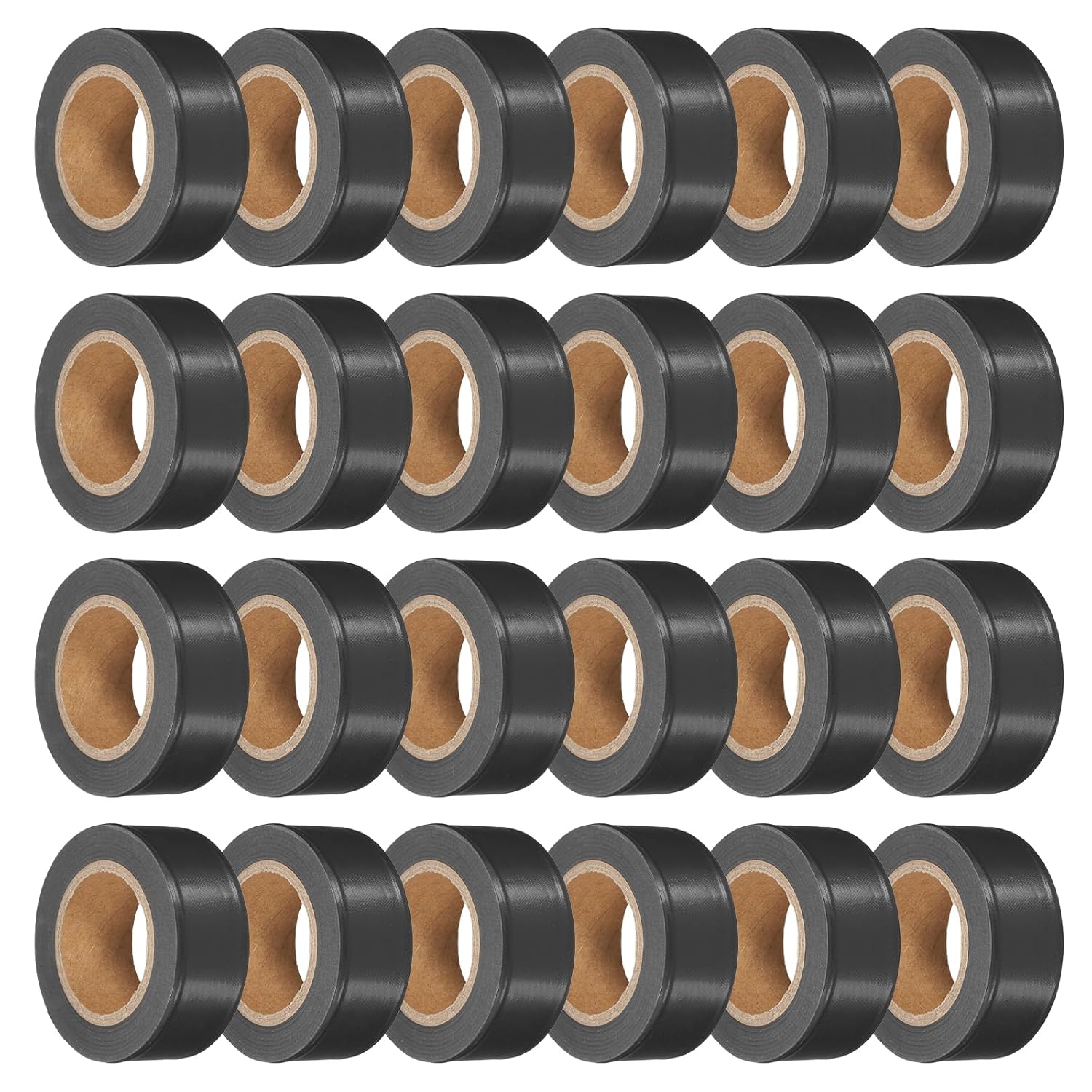 PATIKIL 24Pack Flourescent Black Flagging Tape, 1" x 100 ft Non-Adhesive PVC Neon Ribbon Marking Roll Survey Tape for Tree Marking, Trail Marking